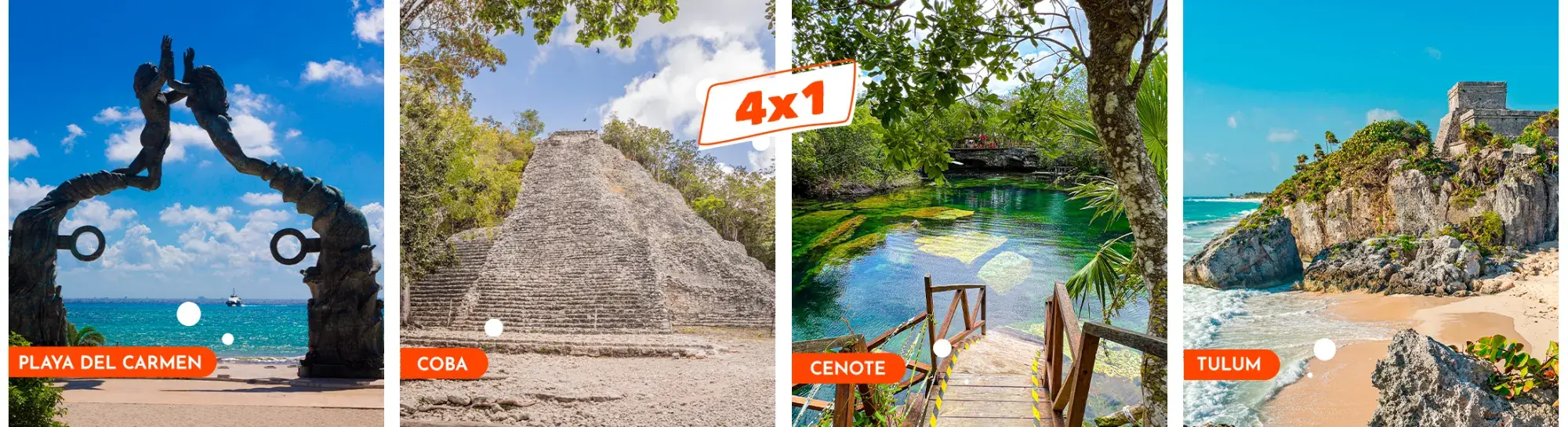 4-in-1 Mayan Ruins Tour: Tulum, Coba, Cenote & Playa del Carmen