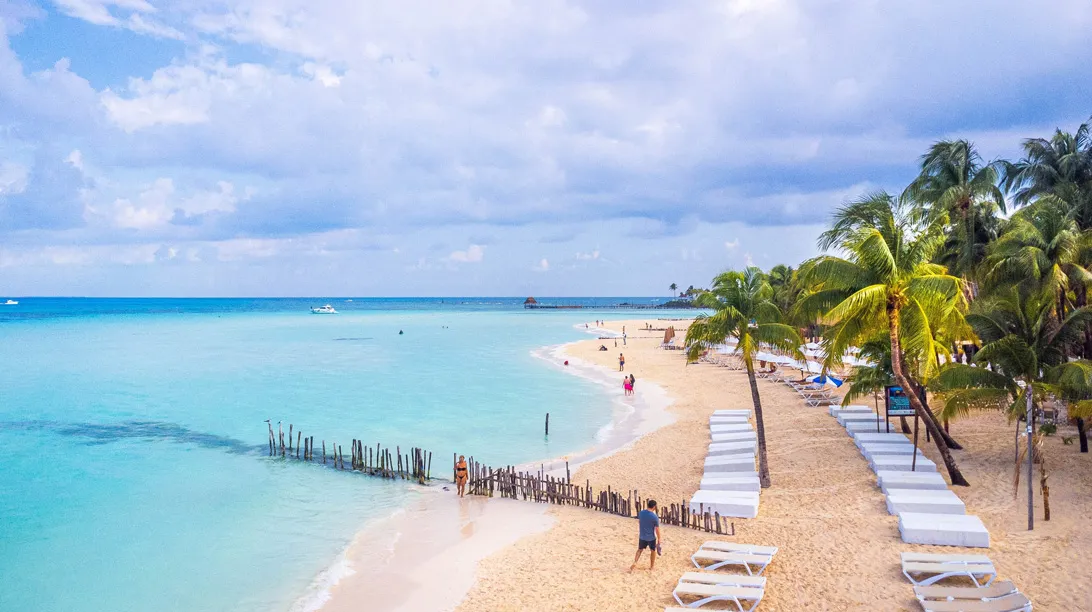 Playa Norte stop during whale shark tour from Cancun